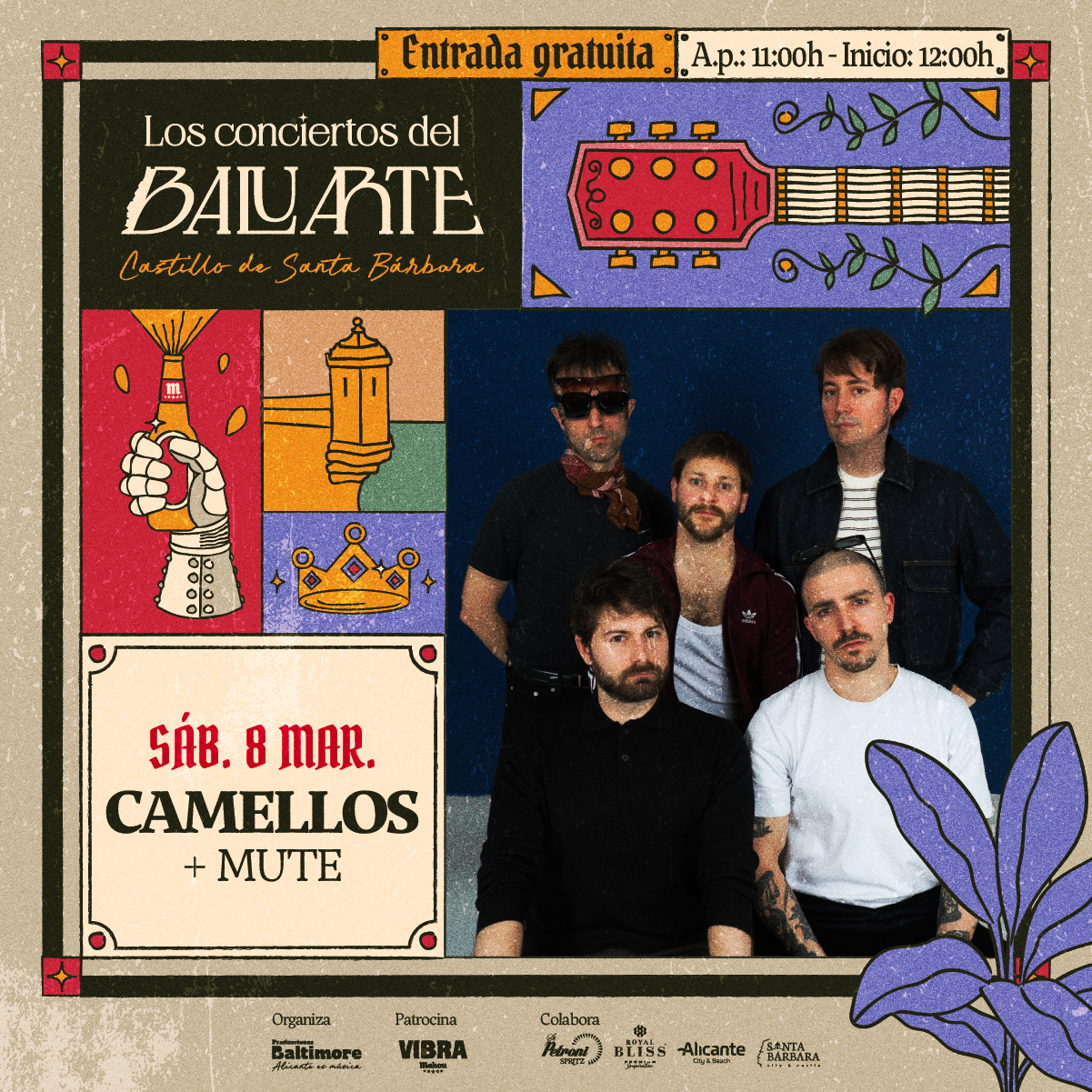 Camellos y Mute, protagonistas del ciclo Los Conciertos del Baluarte de este sábado   